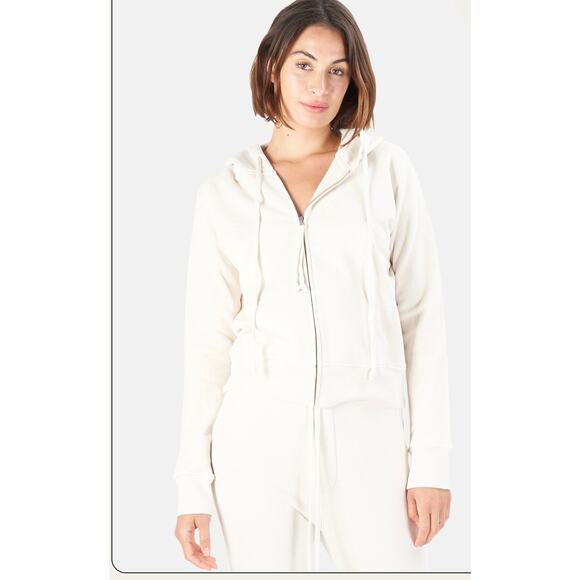 Nili Lotan Women's Callie Zip Up Hoodie Chalk - Large (see pics) - Picture 1 of 5
